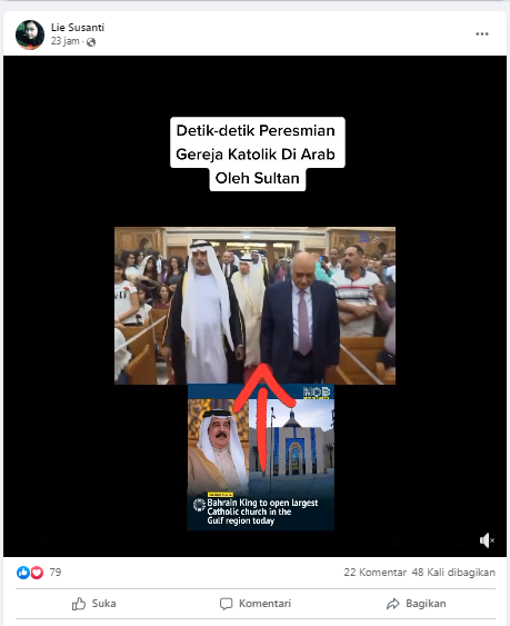 [Cek Fakta] Video Raja Bahrain Meresmikan Gereja Katolik? Ini Faktanya