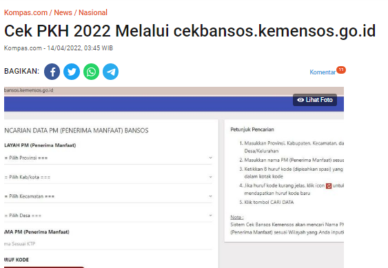 [Cek Fakta] Benarkah Ini Link Pendaftaran PKH agar Cair? Simak Faktanya