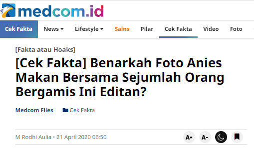 [Cek Fakta] Foto Anies Baswedan Makan Kebuli dengan Warga Arab Ini Bisa Habiskan APBN? Simak Faktanya
