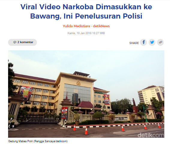 [Cek Fakta] Video Narkoba Diselundupkan di Dalam Bawang Merah? Ini Faktanya