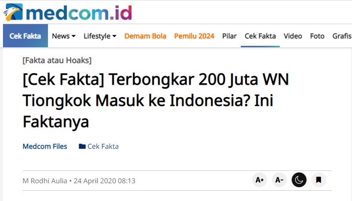 [Cek Fakta] 200 Juta Rakyat Tiongkok akan Tempati 10 Proyek Reklamasi di Indonesia? Ini Faktanya