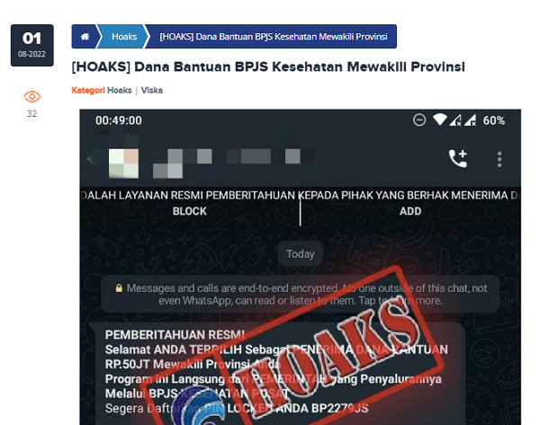 [Cek Fakta] BPJS Bagikan Rp200 Juta Dana Bansos UMKM ke Orang Terpilih? Ini Faktanya