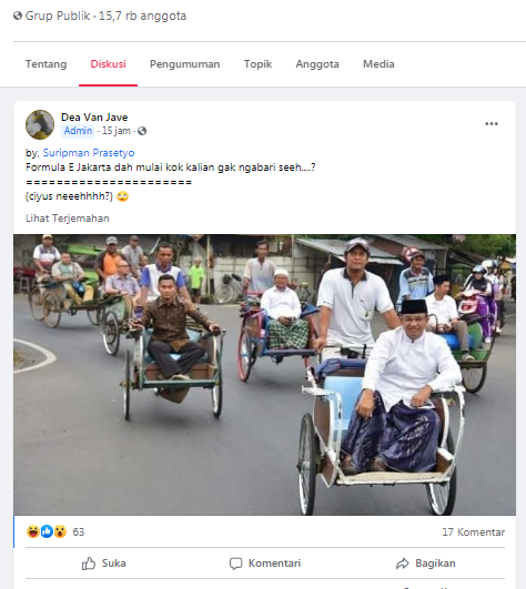 [Cek Fakta] Foto Penyelenggaraan Formula E sudah Dimulai? Ini Faktanya