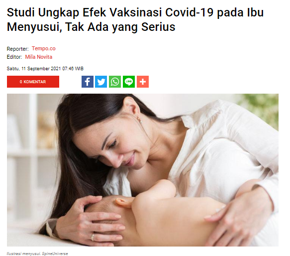 [Cek Fakta] Benarkah Vaksin Pfizer tidak Aman buat Ibu Menyusui? Ini Faktanya