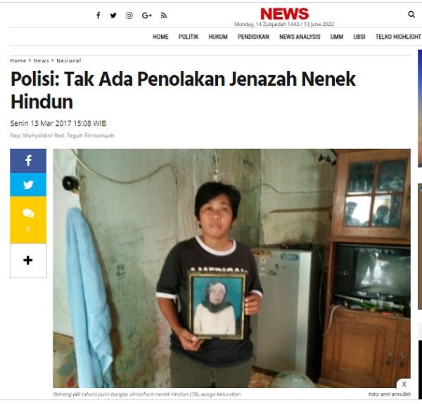 [Cek Fakta] Benarkah Nenek Hindun Berakhir tidak Disalatkan Jenazahnya saat Pilgub DKI 2017 Lalu? Ini Faktanya