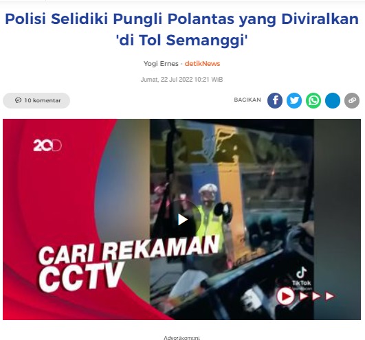 [Cek Fakta] Benarkah Oknum Polisi Lakukan Pungli di Gerbang Tol Semanggi? Simak Faktanya