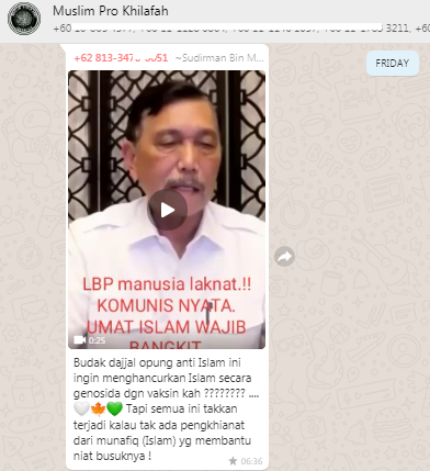 [Cek Fakta] Benarkah Luhut Ingin Hancurkan Islam dengan Vaksin? Ini Faktanya