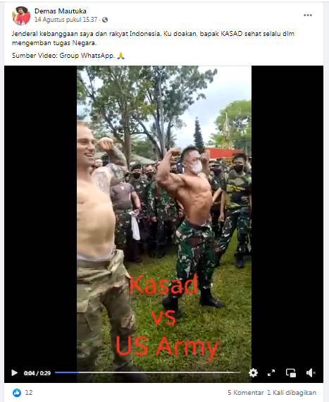 [Cek Fakta] Benarkah Ini Video KSAD Adu Otot dengan Tentara Amerika? Simak Faktanya