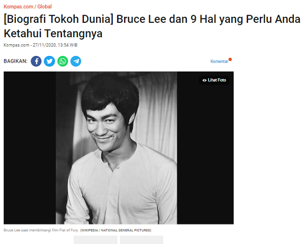 [Cek Fakta] Benarkah Bruce Lee Seorang Muslim dan Nama Aslinya Badruddin Rusli? Ini Faktanya