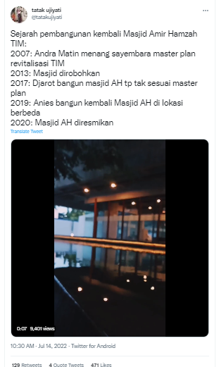 [Cek Fakta] Benarkah Anies Baswedan Lupa Bangun Masjid selama Menjabat Gubernur DKI? Ini Faktanya