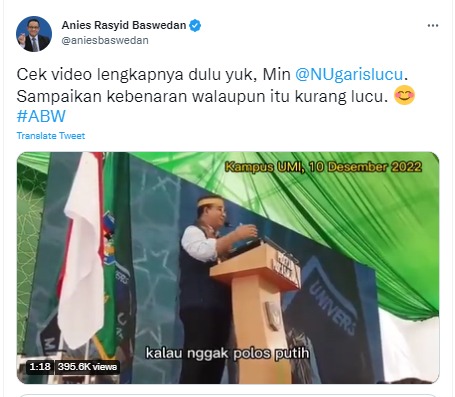 [Cek Fakta] Video Anies Baswedan Sebut Pakai Baju Batik Merupakan Pelanggaran? Ini Faktanya