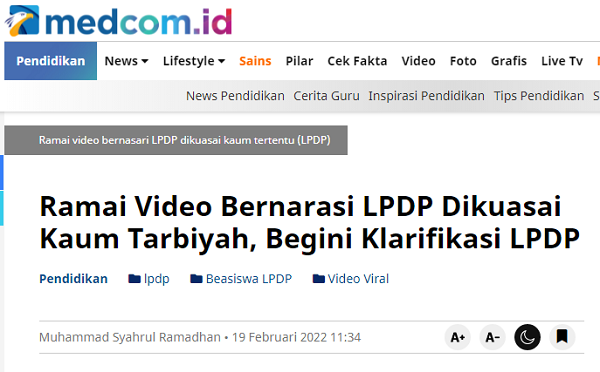 [Cek Fakta] Benarkah LPDP Pernah Dikuasai Kaum Tarbiyah? Ini Faktanya