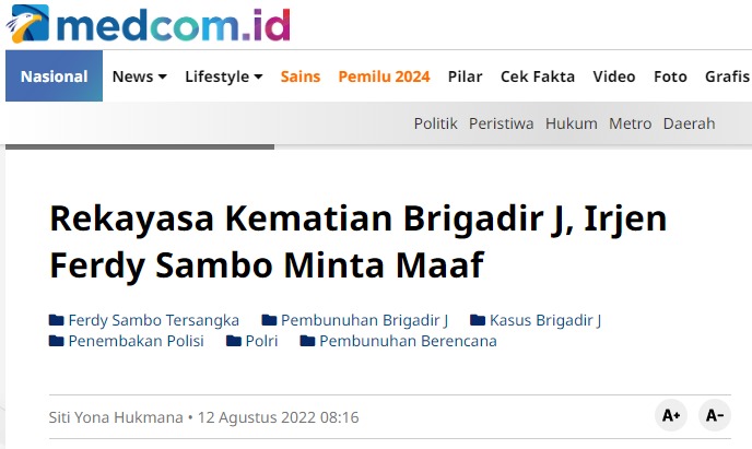 [Cek Fakta] Ferdy Sambo Ucapkan Terima Kasih pada Jajaran yang Bantu Sebarkan Cerita Bohong Kasus Brigadir J? Ini Faktanya