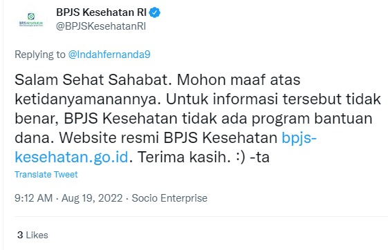 [Cek Fakta] BPJS Bagikan Hadiah Rp50 Juta dan Harus Isi Data Diri? Ini Faktanya