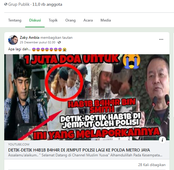 [Cek Fakta] Video Detik-Detik Habib Bahar bin Smith Dijemput Polisi lagi? Ini Faktanya