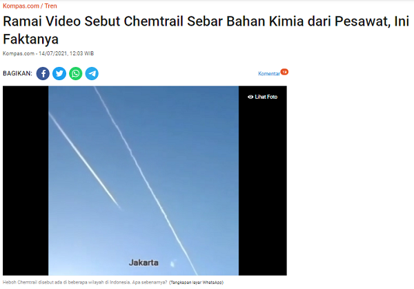 [Cek Fakta] Asap Putih dari Pesawat Senjata Biologi? Ini Faktanya