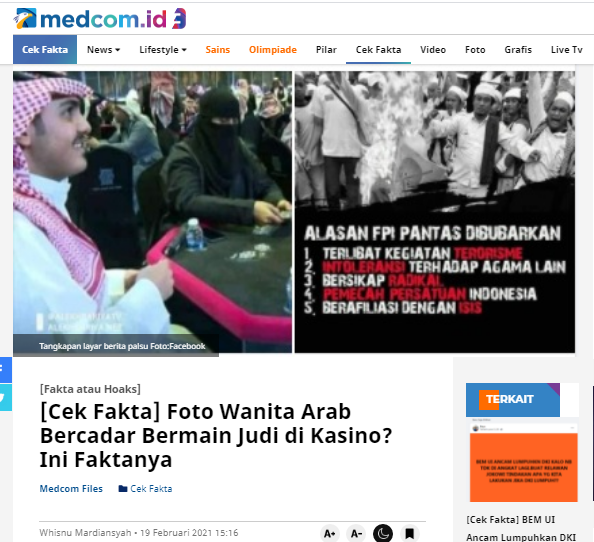 [Cek Fakta] Beredar Video Sekelompok Orang Beserban dan Wanita Bercadar Main Judi? Ini Faktanya