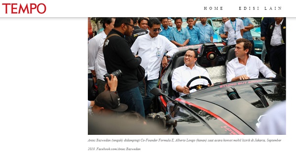 [Cek Fakta] Foto Mobil yang Disopiri Anies Bertuliskan 