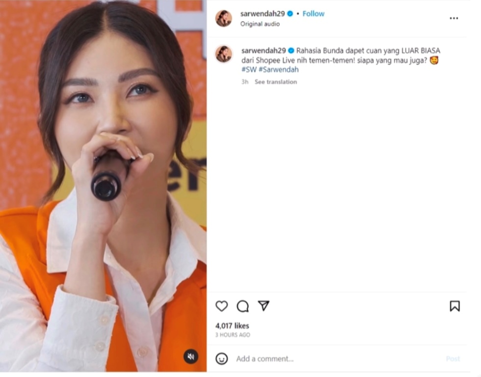 Sesi Shopee Live Sarwendah dan <i>Brand</i> Lokal Tally, Pecahkan Rekor Omzet Naik 75 Kali Lipat