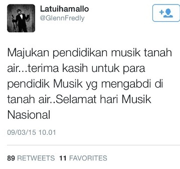 Tagar Hari Musik Nasional Puncaki Trending Topic