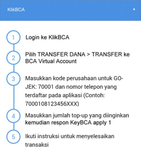 Top Up GO-PAY dari GO-JEK? Gunakan e-Banking BCA