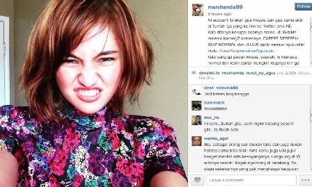 Lelah Di-<i>Bully</i>, Marshanda Ancam Tutup Akun Instagram 