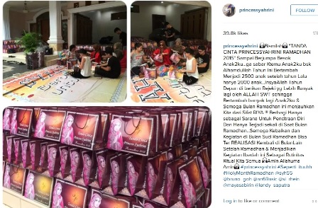Syahrini Buka Puasa Bareng 2.500 Anak Yatim