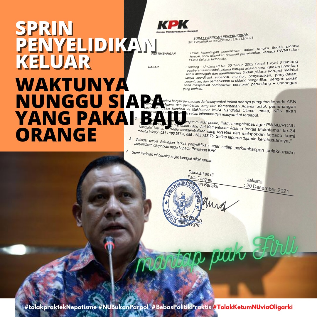 Temukan Sprinlidik Palsu Soal Muktamar NU, Firli Minta Pelaku Dipidana