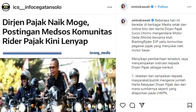 Heboh Ditjen Pajak Punya Klub Moge, Sri Mulyani: Bubarkan!