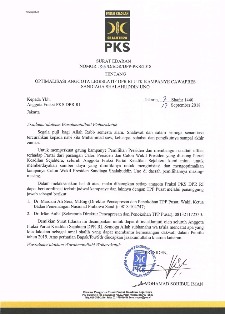 Kader PKS Diminta Optimal `Jual` Sandi
