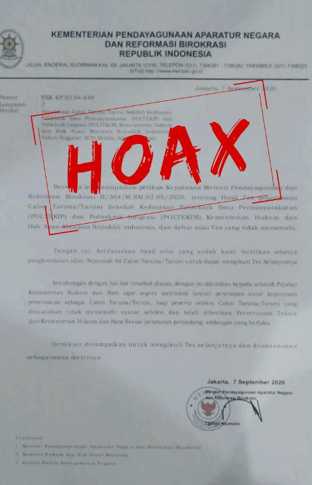 Kementerian PANRB Bantah Surat Penerimaan Taruna Baru