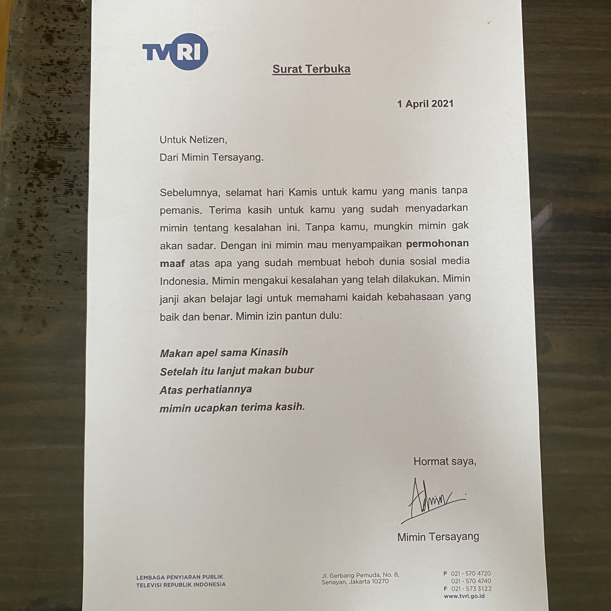 TVRI Minta Maaf Jadi Trending Twitter, Kenapa?