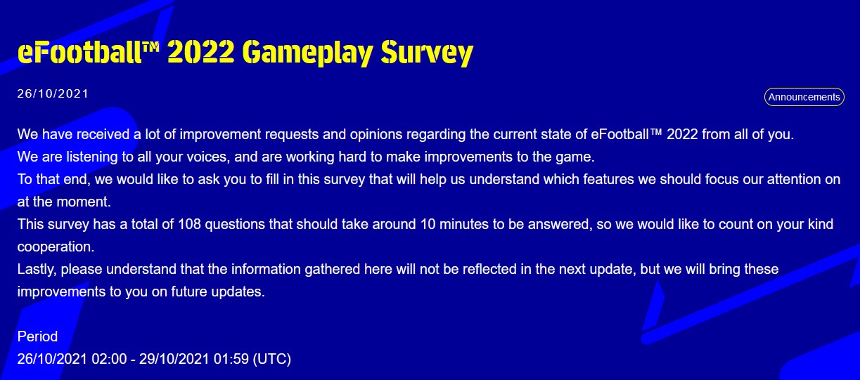 Survei eFootball Konami