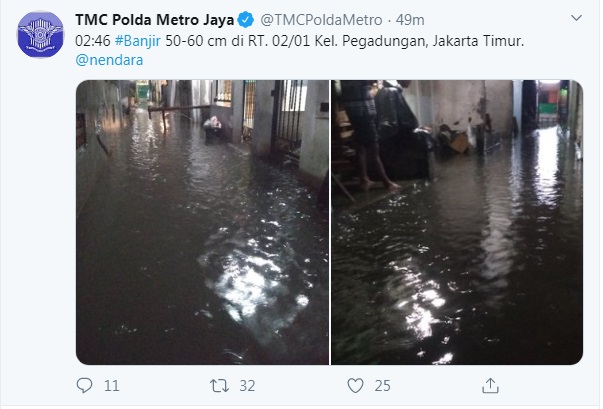 Permukiman Sebagian Warga Jakarta Dikepung Banjir