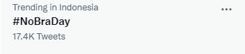 Tagar No Bra Day trending topic di Twitter. Foto Twitter