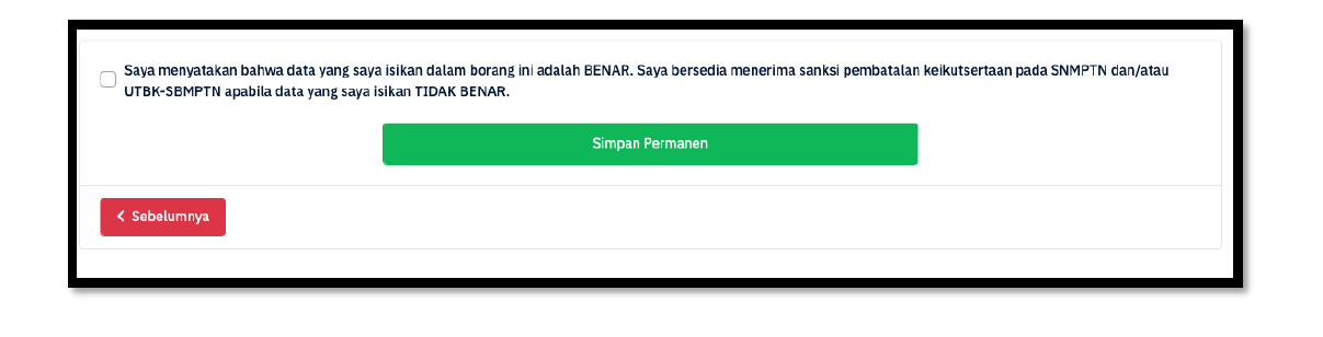 Tampilan simpan permanen (dok.LTMPT)