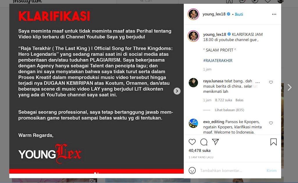 Dinilai Plagiat Video Musik Lay EXO LIT, Young Lex Ogah Minta Maaf: Saya Hanya Pencipta Lagu