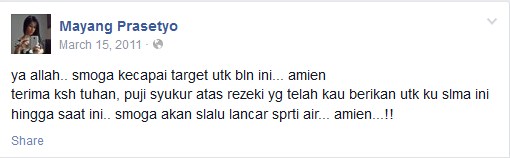 Akun Facebook Atas Nama Mayang Prasetyo Bermunculan