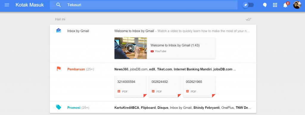 Kesan Pertama Mencoba Aplikasi Google Inbox