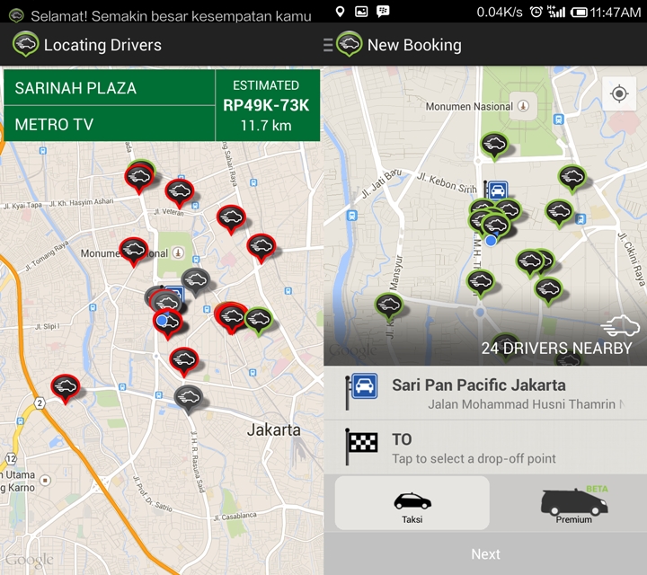 Pengalaman Menggunakan GrabTaxi
