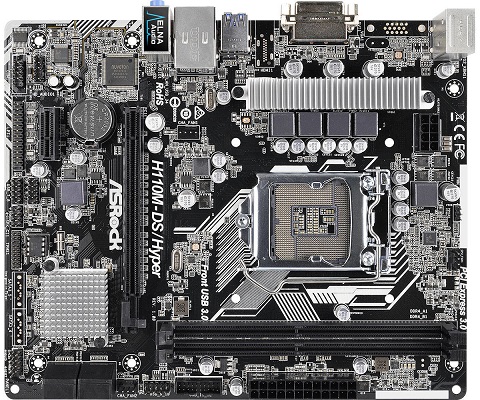 ASRock Rilis Motherboard Skylake Ekonomis H110M-DS/Hyper