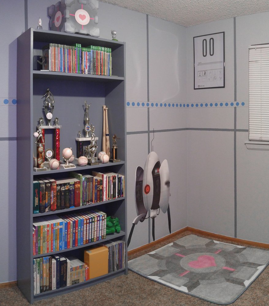 Keren! Seorang Ayah Bikin Kamar Bertema Game Portal untuk Anak