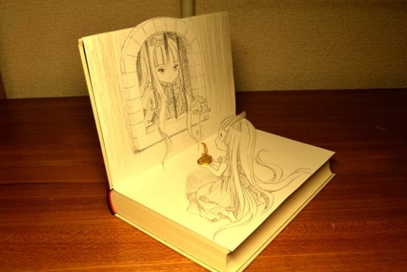 Bermodalkan Pensil, Kertas, Buku, Komikus Jepang Ini Bikin Gambar 3D 