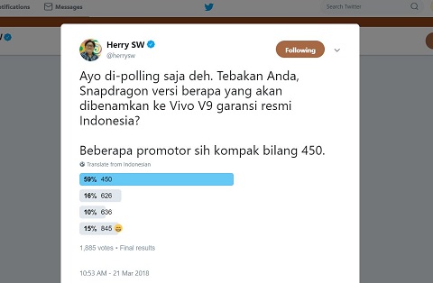 Vivo V9 Versi Indonesia Pakai Prosesor Lebih Rendah?