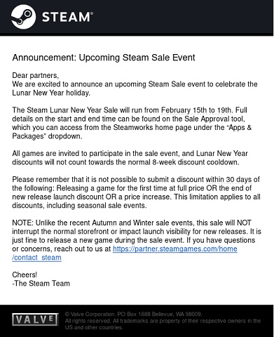 Tahun Ini, Steam Siap Gelar Diskon Sepanjang Imlek?