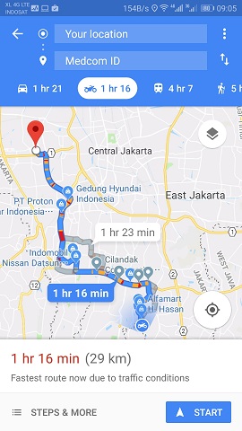 Jajal Panduan Pengendara Sepeda Motor di Google Maps, Caranya?