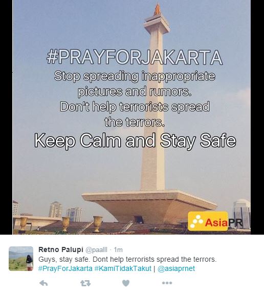 Netizen Sebarkan Semangat #KamiTidakTakut Melalui Foto di Twitter 