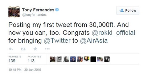 AirAsia Gaet roKKI untuk Hadirkan Twitter di Pesawatnya 