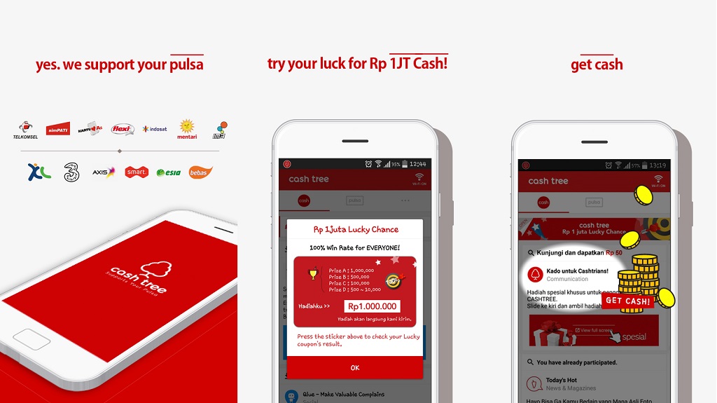 Cashtree, Aplikasi Reward Berhadiah Pulsa 