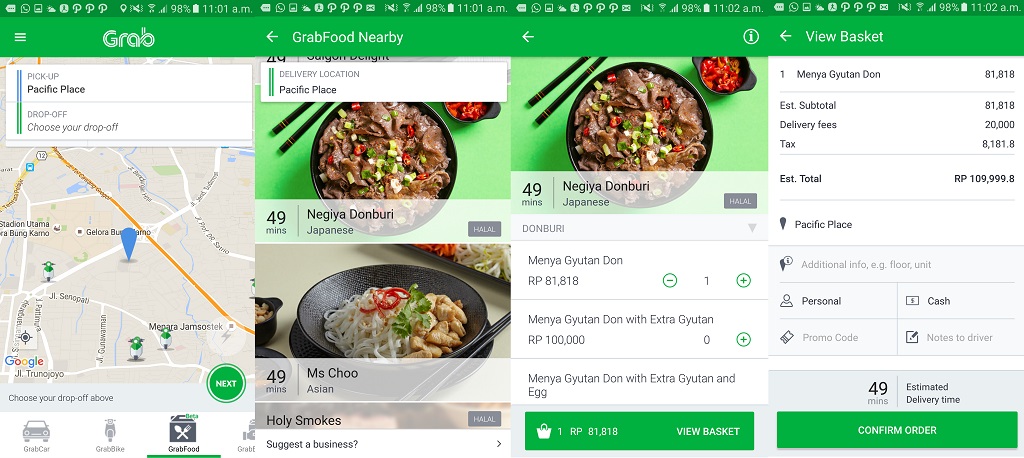 Ikuti Jejak Go-Jek, Grab Sekarang Bisa Antar Makanan